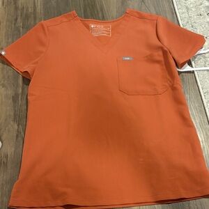 Figs Catarina Scrub Top in Terracotta